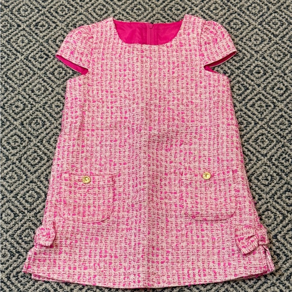 🎉 NWOT 🎉 Lilly Pulitzer Sz 4 Pink Tweed Pocket A-Line Dress